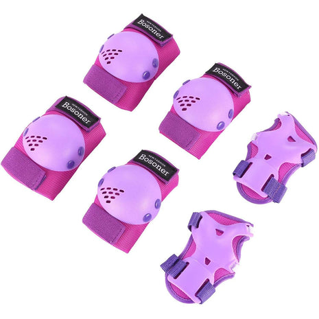 BOSONER Kids/Youth Knee Pads Elbow Pads Wrist Guards Set for 3-15 Years, Child Protective Gear Set for Roller Skates, Cycling, BMX Bike, Skateboard, Inline Skating, Scooter Riding Sports...