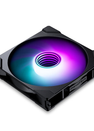 Phanteks M25-140 Gen2, 140mm ARGB High Performance Cooling Fans, Daisy-Chain Unified Fan Frame, Infinity Mirror hub, Single Cable Connection, Black