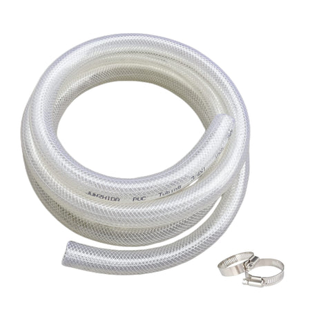 3/4 inch ID x 1 inch OD - 10 Ft High Pressure Braided Clear PVC Tubing Flexible Vinyl Tube, Heavy Duty Reinforced PVC Hose Tubing, BPA Free and Non Toxic