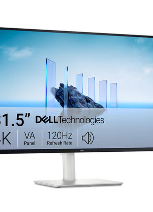 Dell 32 Monitor S3225QS, 4K UHD VA, 120Hz, FreeSync Premium, Eye Comfort | 3840x2160, 31.5in, 3000:1 Contrast, 300 cd/m2 Brightness, 4ms, 99% sRGB, Anti-Glare, HDMI, DisplayPort