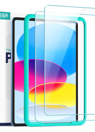 ESR 2 Pack Screen Protector for iPad A16 11th/10th Generation (11 Inch/10.9, 2025/2022), 9H Tempered Glass Film Guard with Alignment Frame, Anti-Scratch, Bubble Free, HD Clarity, Apple Pencil Support