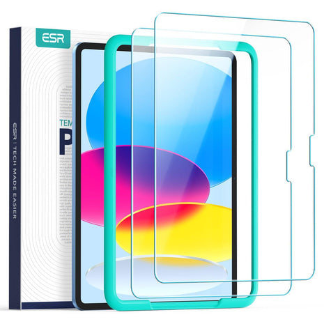 ESR 2 Pack Screen Protector for iPad A16 11th/10th Generation (11 Inch/10.9, 2025/2022), 9H Tempered Glass Film Guard with Alignment Frame, Anti-Scratch, Bubble Free, HD Clarity, Apple Pencil Support