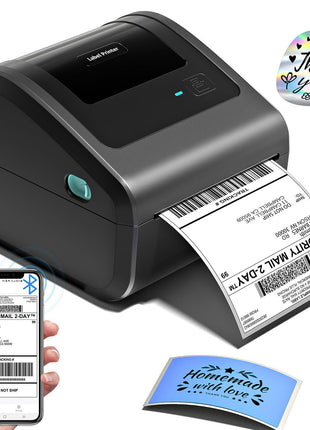 Bluetooth Shipping Label Printer with Built-in Label Bin | D450BT 4x6 Thermal Label Printer for Shipping Packages, Thermal Printers Compatible with Android, iPhone, Windows, macOS, UPS