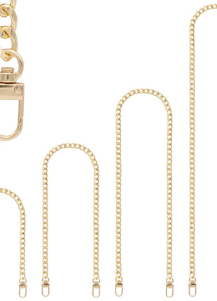 4 Pieces Different Sizes Iron Replacement Flat Chains Iron, Metal Chain Strap for DIY Purse Handbag Shoulder Crossbody Bag Clutch (15.4 Inch, 23.6 Inch, 31. 4 Inch, 47.2 Inch) Gold