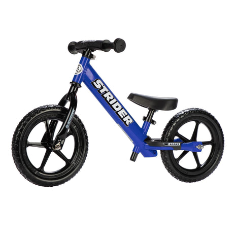 Strider 12 Sport, No Pedal Balance Bike for Kids Ages 1–4 Years, Blue | No-Pedal Balance Bike for Toddlers, Safety Pad, Adjustable Seat and Handlebars, Lightweight Frame, Never-Flat Tires