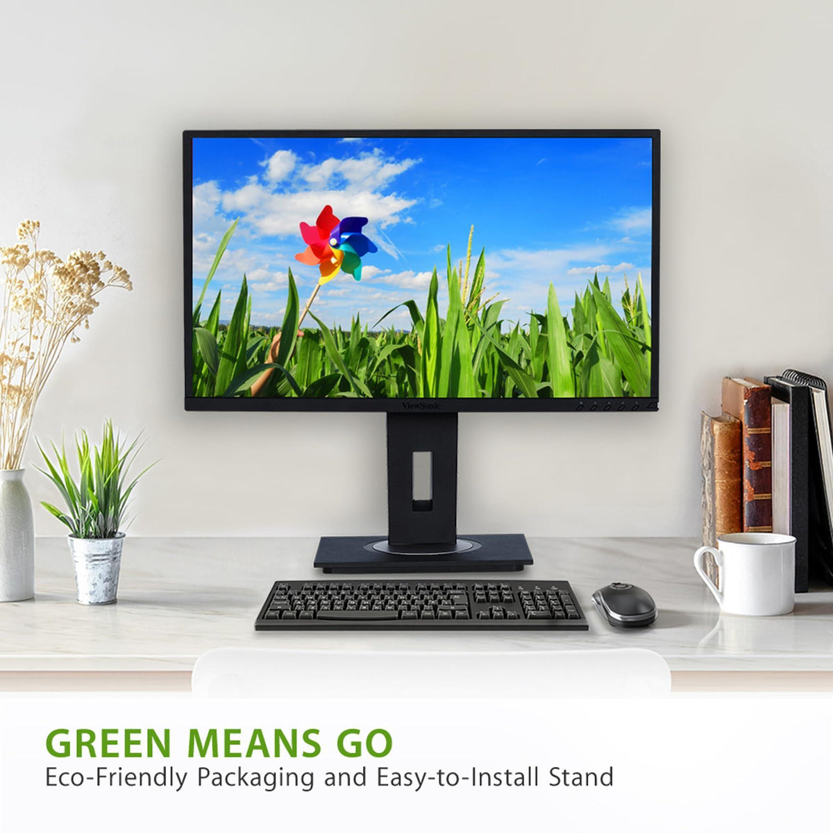 ViewSonic VG2248 22 Inch IPS 1080p Ergonomic Monitor with HDMI DisplayPort USB and 40 Degree Tilt for Home and Office