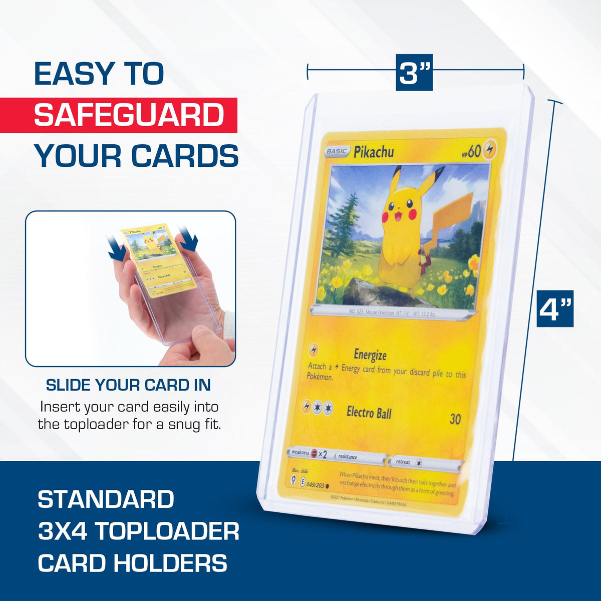 BCW 3x4 Standard Topload Card Holders | 100 Pack | Top Loaders for Cards | Rigid Card Protector | Fits Standard Size Cards Up to 20pt
