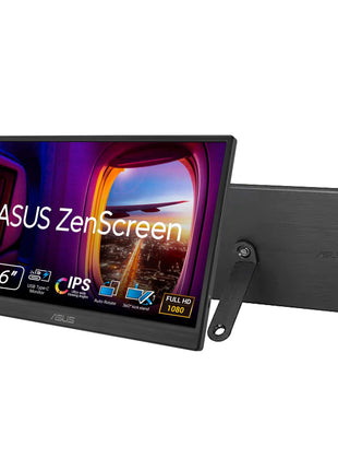 ASUS ZenScreen 15.6" Portable Monitor for Laptop (MB169CK) - Dual USB-C, Mini-HDMI, Plug & Play External Screen for Travel Dual Setup, Full HD, IPS, Anti-Glare Surface, 360° Kickstand, 3yr Warranty