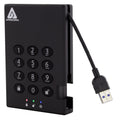 Apricorn 2TB Aegis Padlock USB 3.0 256-Bit AES XTS Hardware Encrypted Portable External Hard Drive (A25-3PL256-2000)