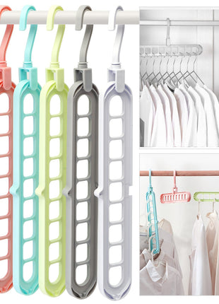 HEYHOUSE Closet Organizers and Storage,College Dorm Room Essentials,Pack of 6 Multifunctional Organizer Magic Space Saving Hangers with 9 Holes Storage Organization for Wardrobe Closet