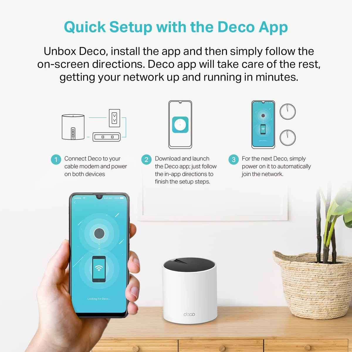 TP-Link Deco X55 AX3000 WiFi 6 Mesh System - Covers up to 2500 Sq.Ft., Replaces Wireless Router and Extender, 3 Gigabit Ports, Supports Ethernet Backhaul, Deco X55(1-Pack)