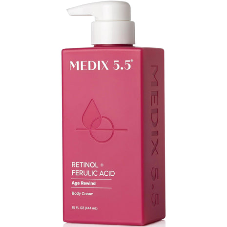 Medix 5.5 Retinol Body Lotion Firming Moisturizer | Crepey Skincare Treatment | Retinol Body Cream | Anti Aging Firming Cream For Women Targets Look Of Crepe Skin, Wrinkles, & Sagging Skin, 15 Fl Oz