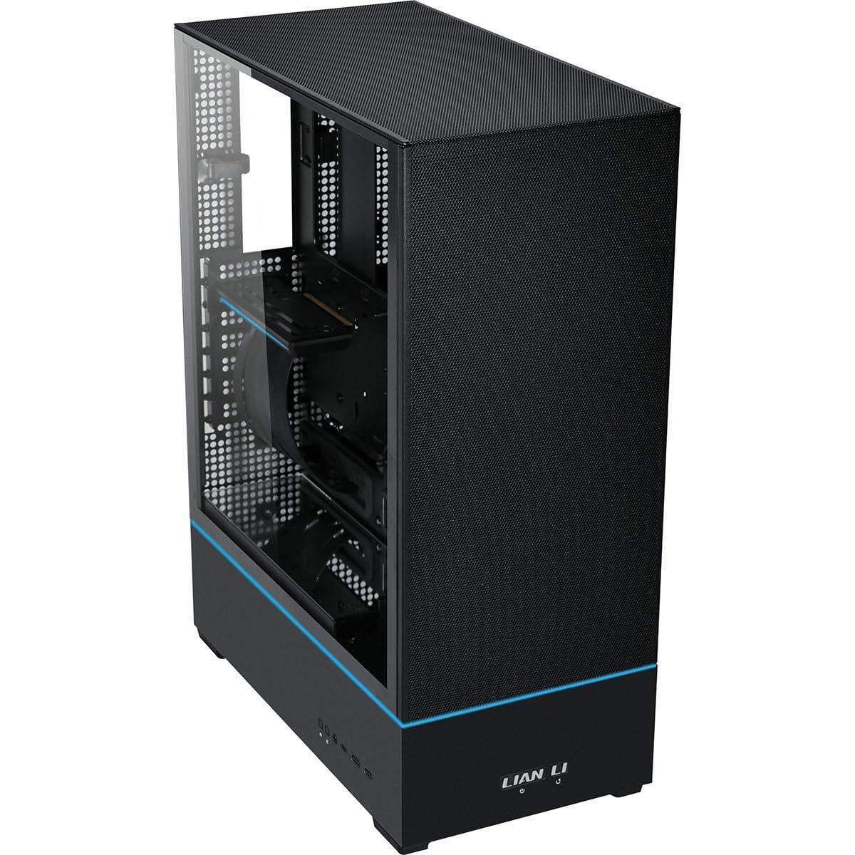 Lian Li SUP01 RGB Tempered Glass ATX Small Tower Computer Case, Black