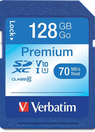 Verbatim 128GB Premium SDXC Memory Card, UHS-I V10 U1 Class 10