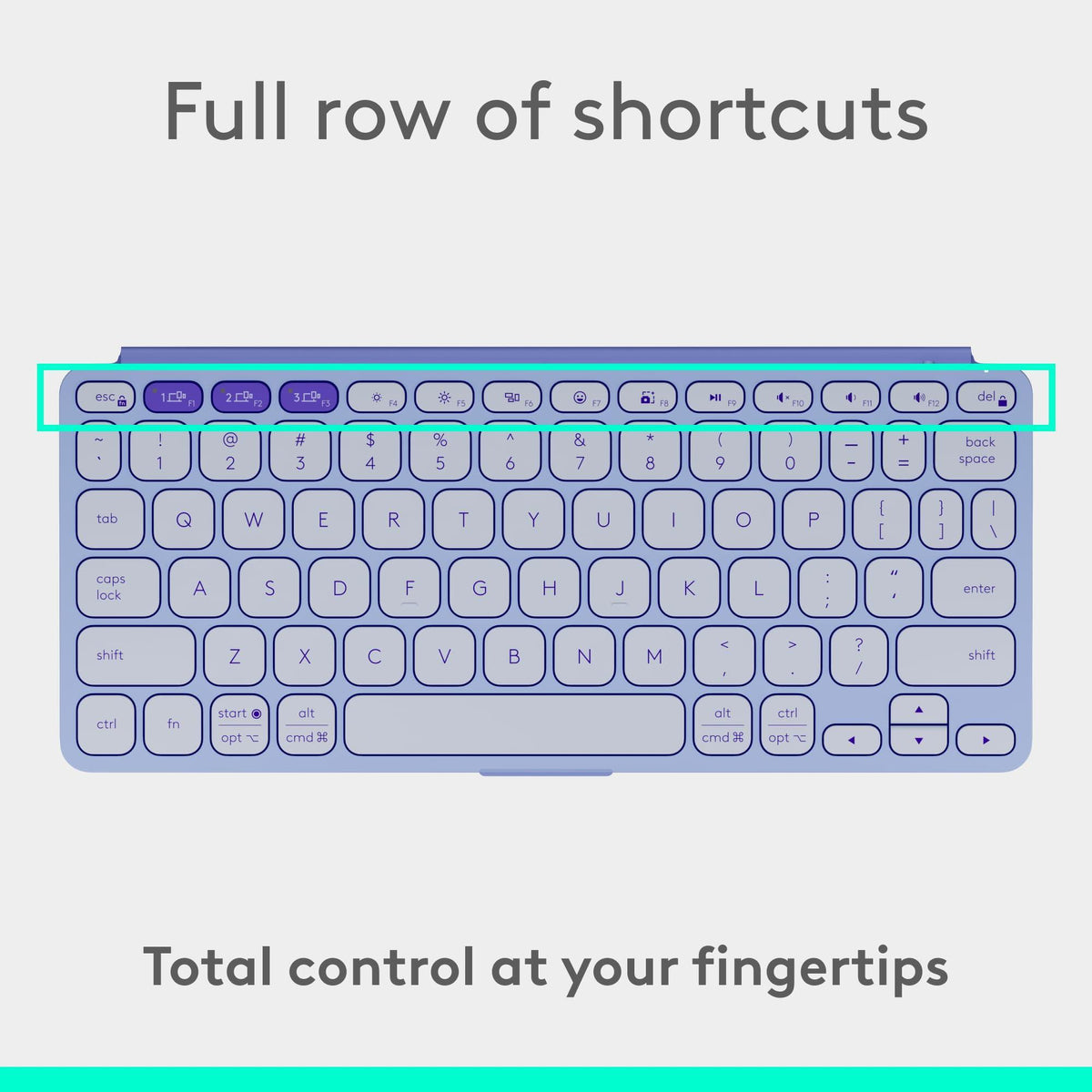 Logitech Keys-to-GO 2 Portable Bluetooth Tablet Keyboard with Built-in Cover, Slim & Compact Wireless Keyboard for Windows, Android, Linux, iPad, iPhone, Mac, Apple TV - Lilac