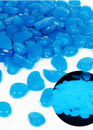 Oubest Fish Tank Rocks Glow in The Dark Pebbles for Garden Aquarium Plant PotsBonsai Walkway Driveway 100pcs Blue
