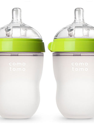 Comotomo Baby Bottle Double Pack, Green, 8oz