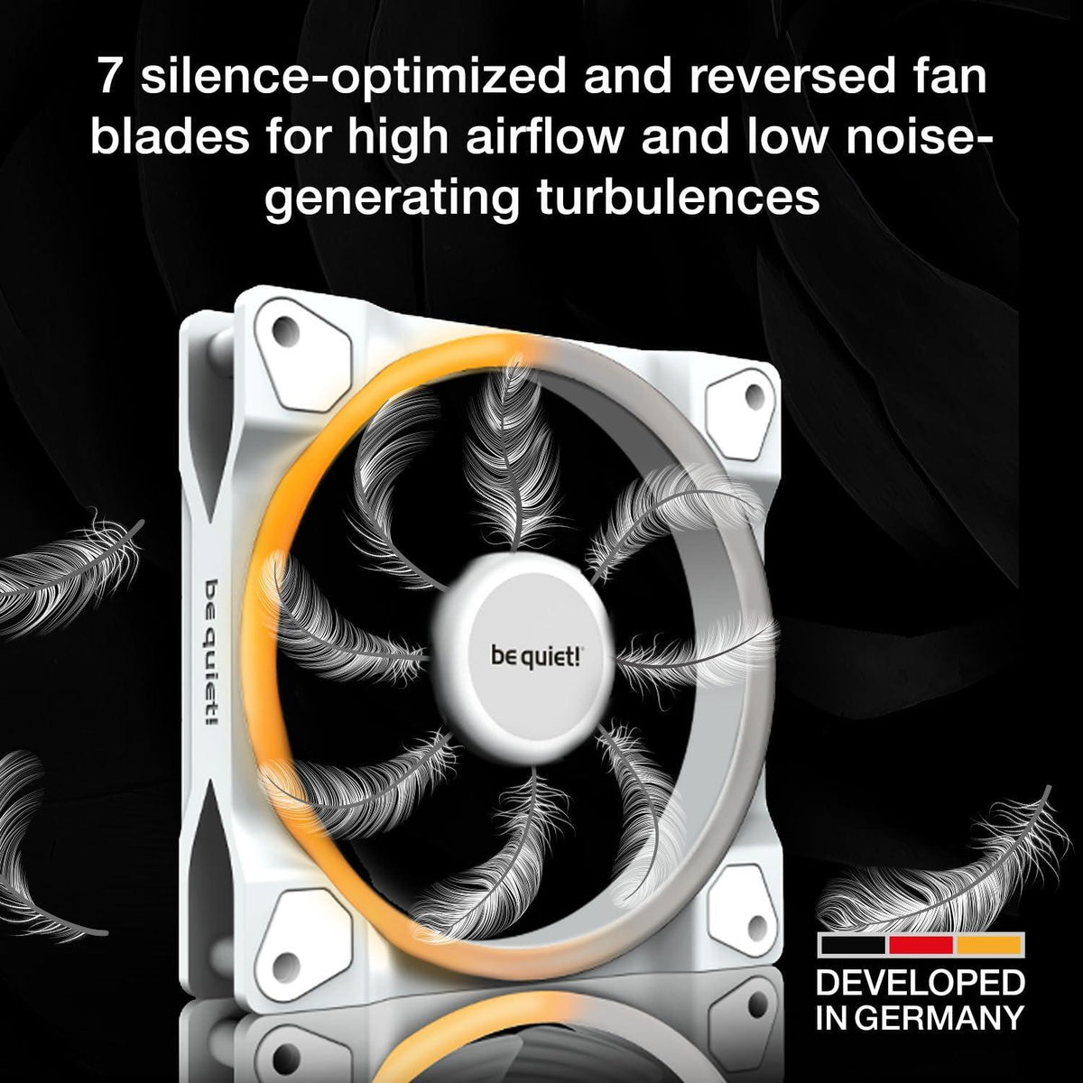 be quiet! Light Wings 140mm PWM Quiet PC Case Fan | Reverse Blade | White | BL135