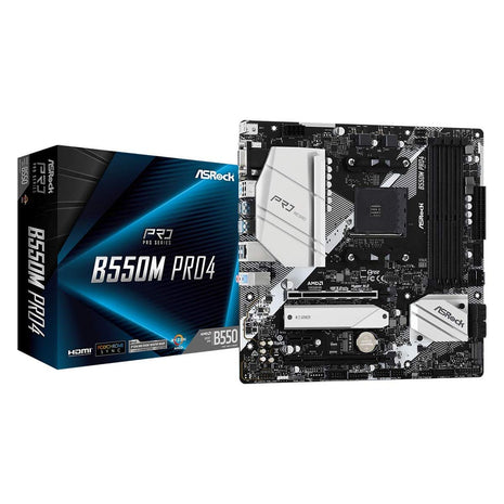 ASRock B550M PRO4 Supports 3rd Gen AMD AM4 RyzenTM / Future AMD RyzenTM Processors Motherboard