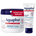 Aquaphor Healing Ointment Advanced Therapy Skin Protectant Skin Care Set, Body Moisturizer for Dry Skin, Minor Cuts and Burns, Dry Cuticles, Cracked Heels, Hands and Lips, 14 Oz Jar + 1.75 Oz Tube