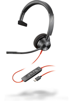 Poly Blackwire 3310 Monaural USB-C Headset +USBC/A Adapter