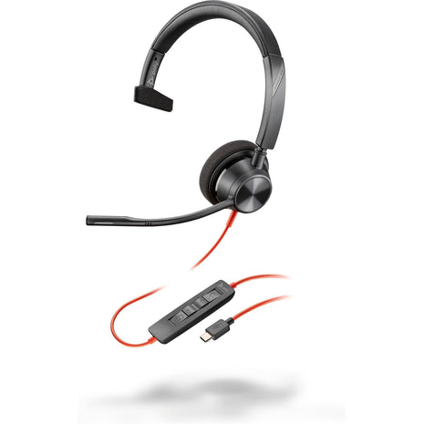 Poly Blackwire 3310 Monaural USB-C Headset +USBC/A Adapter