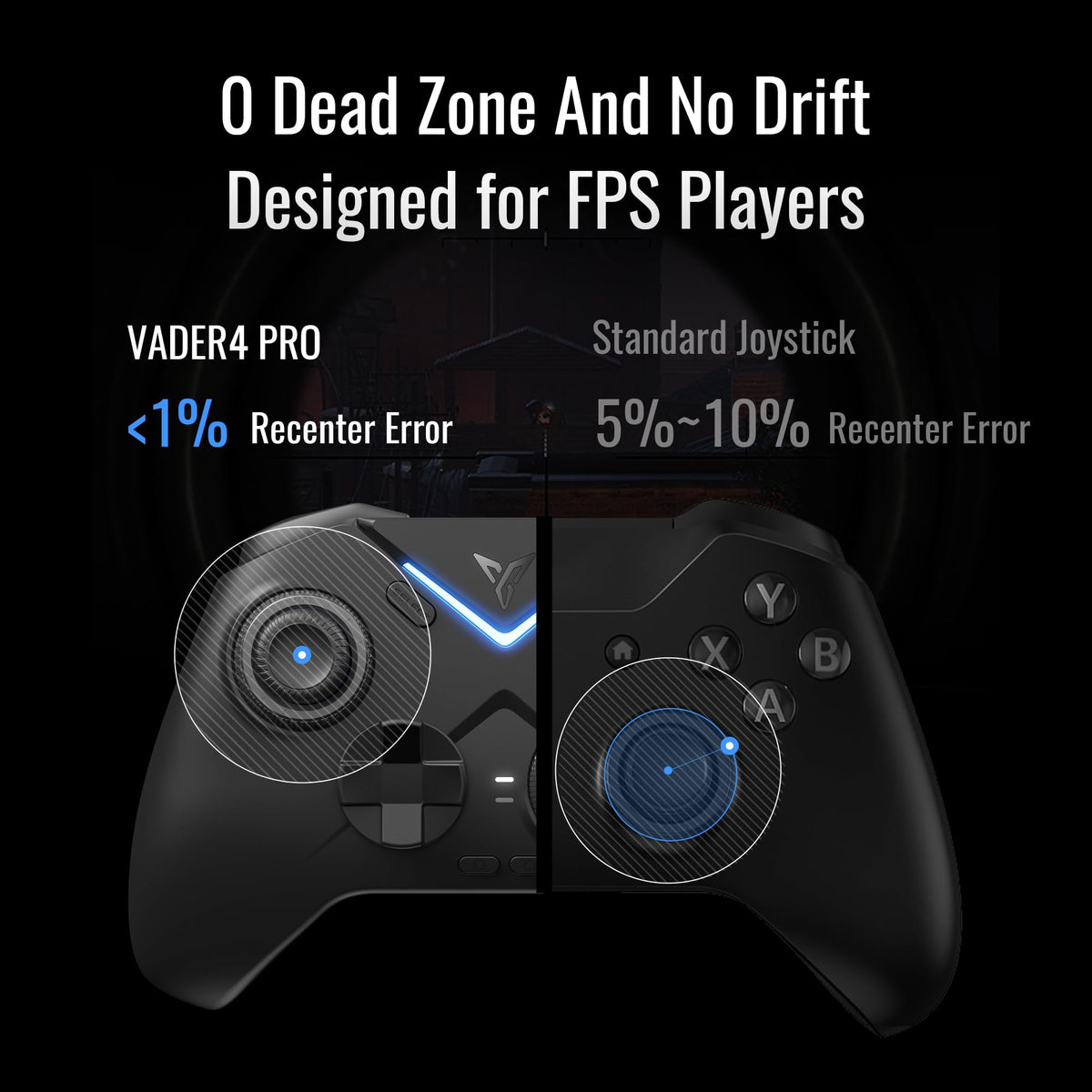 FLYDIGI Vader 4 Pro PC Controller Force Adjustment Lever Joystick, Hall & Micro Triggers, 1000Hz Report Rate, 4-Motor Stereo Vibration, 800mAh, Multi-Platform for PC/NS/Android/TV (No Xbox/PS)