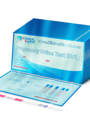 Clinical Guard 25 Pregnancy Tests Early Detection Strips - Sensitive & Accurate Measurement Within 5 mins -Pregnancy Test Strips for Women - HCG Test Strip Kit- Pruebas De Embarazo