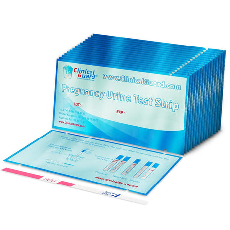 Clinical Guard 25 Pregnancy Tests Early Detection Strips - Sensitive & Accurate Measurement Within 5 mins -Pregnancy Test Strips for Women - HCG Test Strip Kit- Pruebas De Embarazo