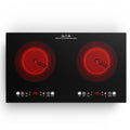 VBGK Electric cooktop,110V 24 inch 2 Burner Electric Cooktop,Built-in and Countertop Stove Top,2200W Stove,9 Power Levels, Kids Lock & Timer,LED touch control,Overheat Protection