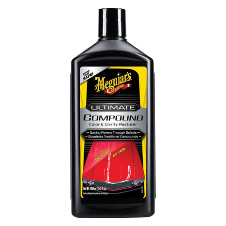 Meguiar's Ultimate Compound, Pro-Grade Car Scratch Remover for Paint Correction, Removes Swirls and Defects While Restoring Gloss and Shine, Christmas Gifts for Car Guys, 15.2 Oz