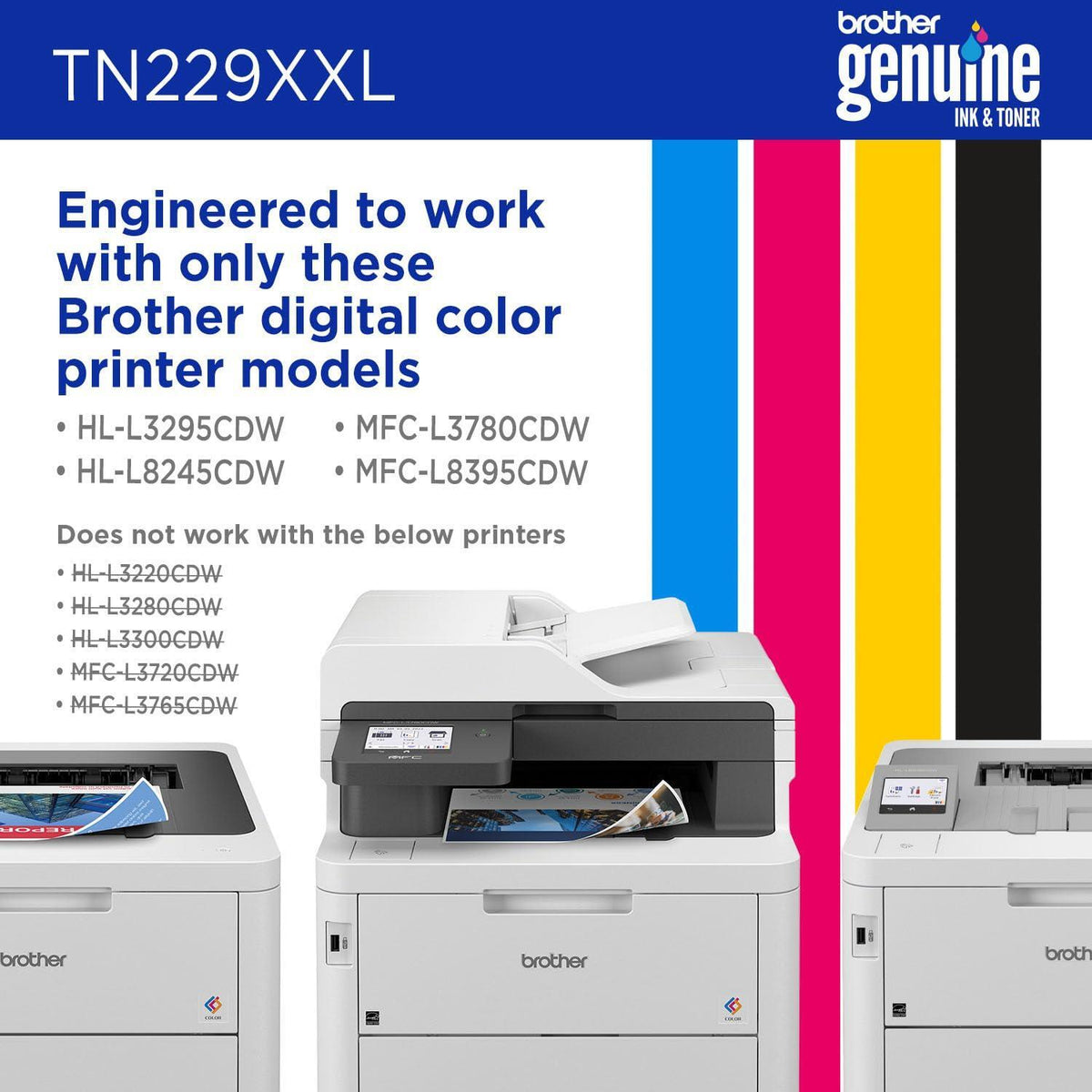 Brother Genuine TN229XXLY Yellow Super High Yield Printer Toner Cartridge - Print up to 4,000 Pages (1), Compatible with HL-L3295CDW, HL-L8245CDW, MFC-L3780CDW, and MFC-L8395CDW Printers