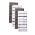 KitchenAid Albany Kitchen Towel 4-Pack Set, Charcoal Grey/White, 16
