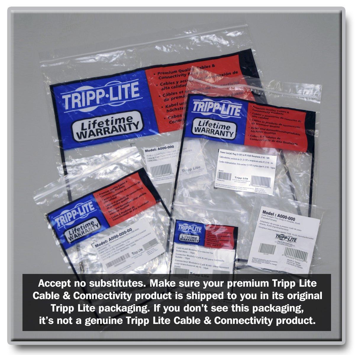 Tripp Lite Cat6 Gigabit Patch Cable, RJ45 M/M, Gigabit, Snagless, UTP, Molded, Slim, Blue, 3 ft. (N201-S03-BL)