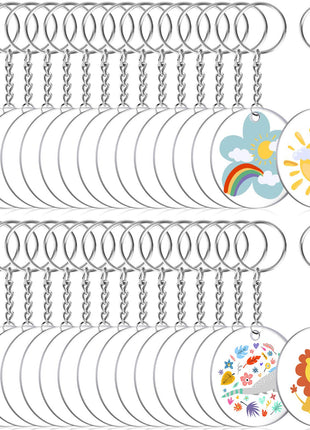Audab Acrylic Keychain Blanks - 108 Clear Keychain Pieces for Vinyl Kit Including Acrylic Blanks, Rings for DIY Keychains, Crafting & Vinyl Projects