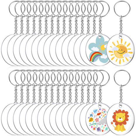 Audab Acrylic Keychain Blanks - 108 Clear Keychain Pieces for Vinyl Kit Including Acrylic Blanks, Rings for DIY Keychains, Crafting & Vinyl Projects