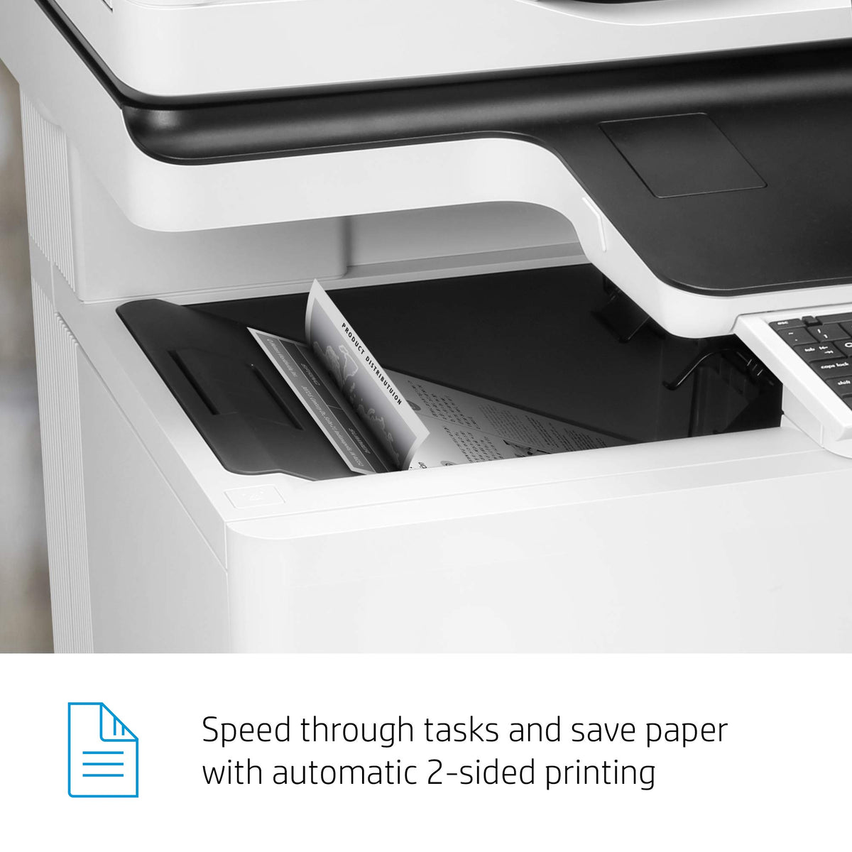 HP LaserJet Enterprise Flow MFP M634h Monochrome All-in-One Printer with built-in Ethernet & 2-sided printing (7PS95A), White
