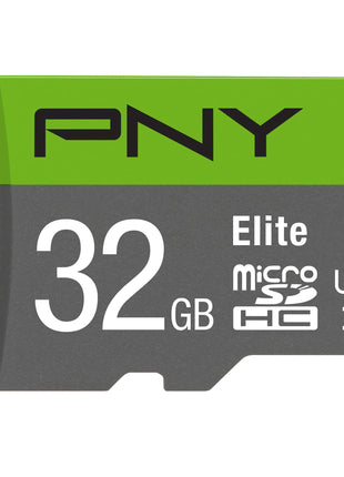 PNY 32GB Elite Class 10 U1 microSDHC Flash Memory Card - 100MB/s Read, Class 10, U1, Full HD, UHS-I, Micro SD (Pack of 1)