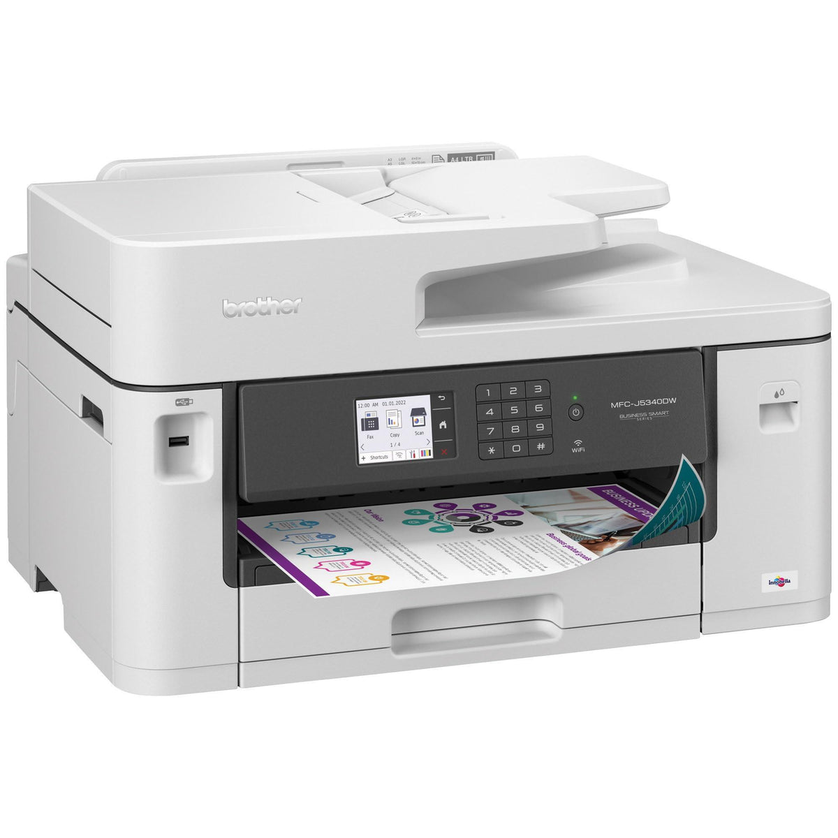 Brother MFC-J5340DW Professional Wireless Color Inkjet All-in-One Printer, 11" x 17" Ledger Printing, Fast 28ppm, Duplex, 250-Sheet Tray, Mobile & Cloud Ready, Works with Alexa