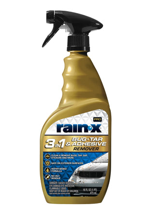 Rain-X Pro 620213 3-in-1 Bug, Tar and Adhesive Remover, 16oz - Premium Bug, Tar and Adhesive Remover to Help Clean and Remove Sticky Contaminants