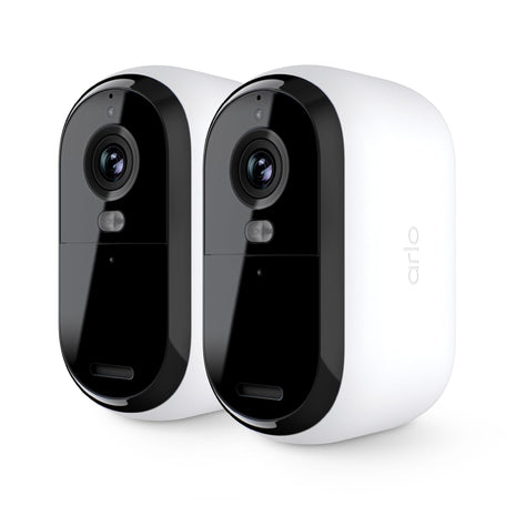Arlo Essential Security Cameras Wireless Outdoor 2K (2nd Gen, 2023 Release) - Battery Power, Person Recognition, Package Detection, Animated Preview, 1-Month Trial of Secure Plan, 2 Cam, White