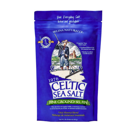 Fine Ground Celtic Sea Salt  - 16 Ounce (Pack of 1) Resealable Bag of Nutritious, Classic Sea Salt, Great for Cooking, Baking, Pickling, Finishing and More, Pantry-Friendly, Gluten-Free