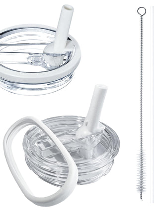 2 Pack Stanley Lid Replacement 40 oz, with Leak Proof and Flip Straw Lid, Stanley Cup Accessories, for Stanley Quencher H2.0 40 oz Tumbler (Only), BPA Free (Milk White)