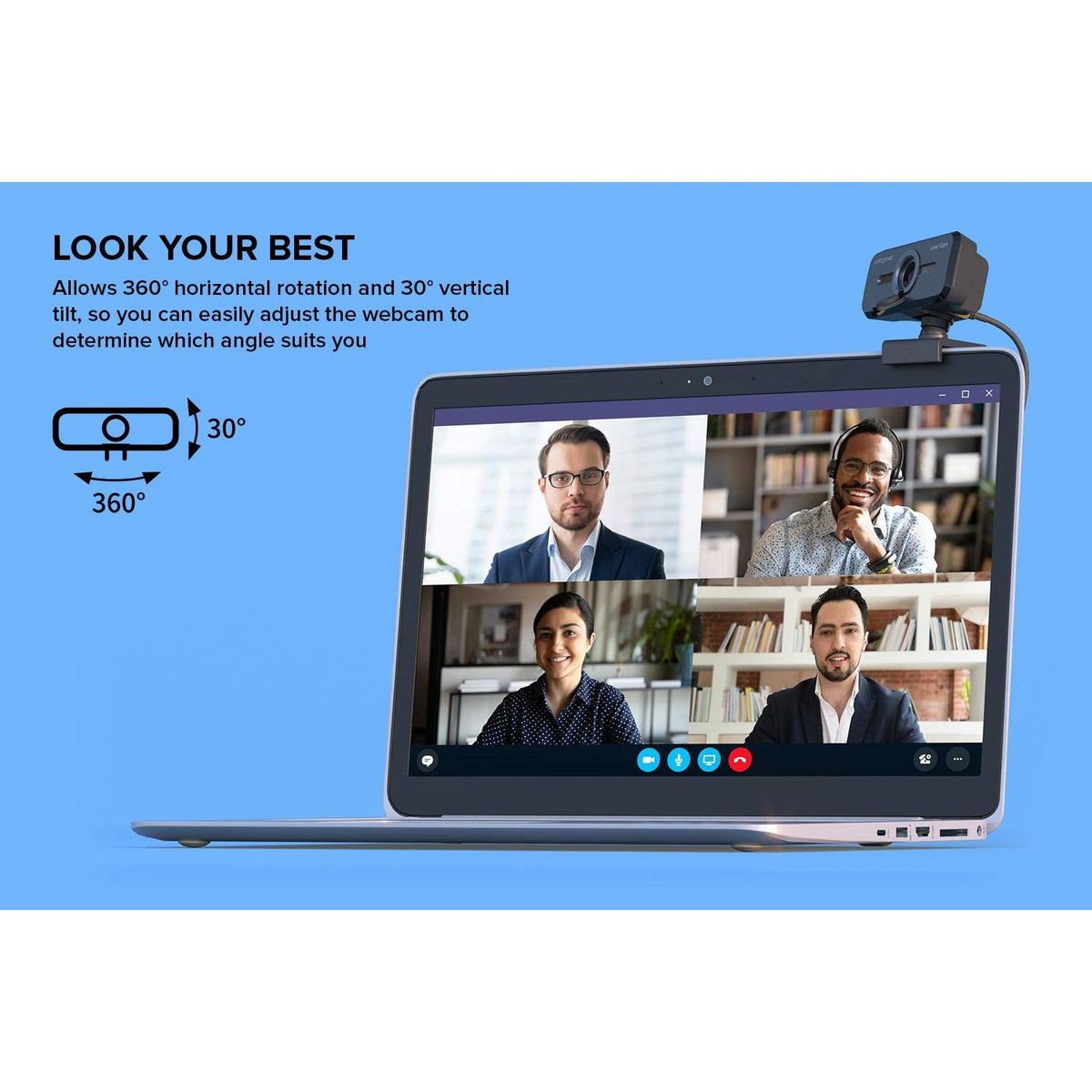 Creative Live! Cam Sync 1080p V2 Full HD Wide-Angle USB Webcam with Auto Mute and Noise Cancellation for Video Calls, Improved Dual Built-in Mic, Privacy Lens Cap, Universal Tripod Mount…