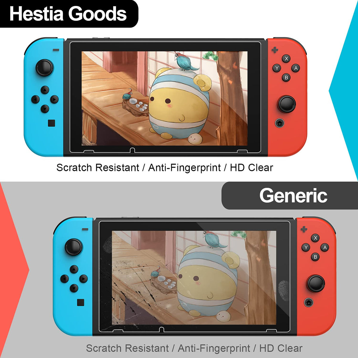 daydayup [3 Pack] Tempered Glass Screen Protector Compatible with Nintendo switch - Transparent HD Clear Anti-Scratch Screen Protector Skin Set for Nintendo Switch