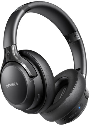 BERIBES Bluetooth Headphones Over Ear, 65H Playtime and 6 EQ Music Modes Wireless Headphones with Microphone, HiFi Stereo Foldable Lightweight Headsets, Deep Bass for Home Office Cellphone PC Ect.