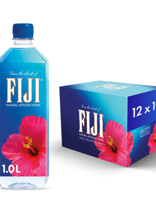 FIJI Natural Artesian Bottled Water 1 Liter / 33.8 Fl Ounce (Pack of 12) - 100% Natural Electrolytes