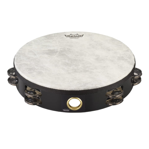 Remo TA-5210-70 Fiberskyn Tambourine - Quadura Black, 10inch