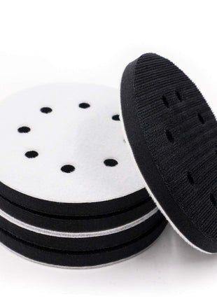 5 Pack 5 Inch 8 Holes Soft Density Interface Pads Hook and Loop 5" Sponge Cushion Buffer Backing Pad (Set of 5)