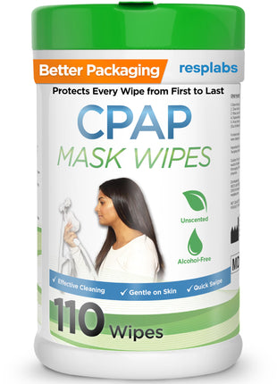 resplabs CPAP Mask Wipes Unscented Cleaner for Full Face, Nasal Masks & Supplies 110 Wipes